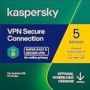 Kaspersky Secure Connection | 5 Devices | 1 User | 1 Year | PC/Mac/Mobile | Amazon Subscription - Annual Auto-Renewal