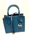 Michael Kors Mercer Medium Messenger Satchel Shoulder Bag Handbag Purse Teal MK