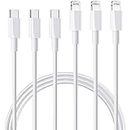 iPhone Charger Cable 3ft 3Pack USB C to Lightning Cord Apple MFi Certified TypeC Fast Charging Wire for iPhones14 13 12 11 Pro SE X XS Max XS 8 7 6 S Plus iPad iPod
