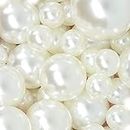 Lifestyle-cat 104pcs Mixed Size Pearls Beads No Holes 8mm, 14mm, 20mm Pearls for Vase Filler, Table Scatter, Wedding, Birthday Party, Home Decoration (Ivory)