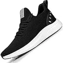 Feethit Mens Slip On Walking Shoes Non Slip Running Shoes Lightweight Tennis Shoes Breathable Workout Shoes Comfortable Fashion Sneakers Black White Size 10