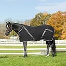 Equinavia Fryd Cotton Stable Blanket for Horses | No Fill Cotton Sheet with Wither Relief - Black - 74 in