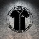 Personalized Baseball Jersey Shirt Metal Sign. Custom Baseball Wall Decor Gift