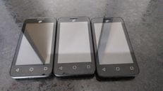 Lot Of 3 Alcatel OneTouch PIXI Pulsar Smartphones Includes Chargers & Cases USED