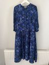 Marion Donaldson 70s/80s Stargazer Lilly Print Dress: Purple Blue Uk 18