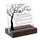 Cardinal Sympathy Gift, Sympathy Gifts, Memorial Gifts for Loss of Loved One Condolence Grief Bereavement Present in Memory of Mother Father Husband Wife - Clear Plaque Sign With Wooden Stand