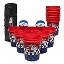 Battle Buckets® Giant Yard Pong X Basket Ball Game with Durable Balls and Buckets - Outdoor Game for Lawn, Backyard and Beach - Set Includes Buckets, Basket Balls and a Carrying Bag