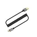 Coiled USB Cable, CableCreation (0.56ft to 4ft) USB 2.0 A to Micro USB Charging Data Cord, Compatible with Android Smartphone, Wall and Car Charger, Black