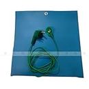 Grounding Mat Pad Earthing Sheet With 3 pin Grounding Plug 1.5 meter Wire length for Grounding Human body volatge Removing Electrostatic charge from human Body (16x16 Inch, Blue)