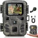 Mini Trail Cameras 20MP 1080P HD Video Game Camera with Clear 65ft Infrared Night Vision, 0.3s Motion Activated, IP65 Waterproof for Wildlife Deer Game Trail