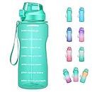 4AMinLA Motivational Water Bottle 2.2L/64oz Half Gallon Jug with Straw and Time Marker Large Capacity Leakproof BPA Free Fitness Sports Water Bottle