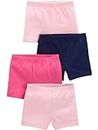 Simple Joys by Carter's Girls' 4-Pack Tumbling Shorts, Pink/Navy, 3T