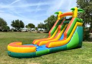 Tropical Inflatable Water Slide 15 Foot + Commercial 1.5HP Blower