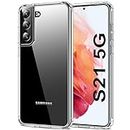 HOOMIL Cover per Samsung Galaxy S21 5G, Custodia Anti-Ingiallimento, Antiurto e Anti-Graffi, Retro Rigida Trasparente - Crystal Clear