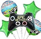 OMG Party Factory - Video Game On Balloons Birthday Decorations for Gamers | Party Supplies for Boys Gaming Theme | Level Up Your Decor | Mylar Foil Balloon Set for Kids