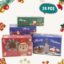 24PCS Christmas Cookie Boxes with with Lids Christmas Cookie Gift Baking Box