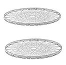 anian Stainless Steel Chota Tandoor Jali for Gas, Rasoi Roaster Grill Gas Stove Fire Wind Proof Energy Saver Cover Cooktop Mesh Kitchen Cooking Torch Gas (Silver) - Pack of 2