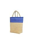 Signature Home Eco Friendly Jute Jhola Bag For Kitchen Essential Grocery Shopping, Carry Milk, Fruits, Vegetable With Reinforced Handles