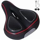 Comfortable Bike Seat Cushion for Women Men, Filled with Soft Silicone Gel and Memory Foam for Mountain and Road Exercise Bike Seat or Spin Bike Accessories Indoor Cycling Bike Waterproof Bicycle Seat