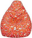Amazon Brand - Solimo Quirky Red XXL Bean Bag Cover Without Beans