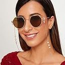 Bohend Moda Perla Cadena de gafas Oro Talón Cadena de máscara facial Mujeres Cadena de gafas de sol Accesorios Para mascarillas faciales y de vidrio (2 piezas)
