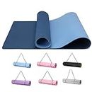 Good Nite Tapis de Yoga de Gymnastique de Exercice Fitness Tapis Fitness Antidérapant de Sport de Pilates avec Sangle de Transport 183 x 61 x 0,6 cm(Marine/Bleu)