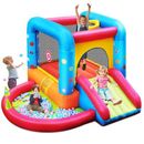 Connsann Inflatable Bounce House for Children Water Jumper Toy w/ Blower Ball&Pit Pool(112 x 98 x 65”) in Blue/Orange/Red | Wayfair Colorful BH