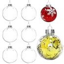 12 Pack Clear Plastic Christmas Ornaments Balls,2.36 Inch Ornament Discs,Round Clear Plastic Fillable Ornament Christmas Ball for Crafts,Christmas Decor,Christmas Tree Baubles（60MM）