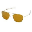 Eagle Eyes Freedom Gold Flash Mirrored Square Aviator Polarized Sunglasses -52mm- 99.9% UV Protection, Gold, 52mm
