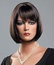 Forever Young Ladies Short Dark Brown Auburn Blend Wig in Classy Bob Style