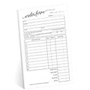 Stylish Script 2-Part Carbonless Order Form Pad / 50 Sets / 5.5" x 8.5" Carbon Copy Purchase Sales Receipt Book