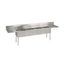 John Boos E4S8-1620-14T18 100" 4 Compartment Sink w/ 16"L x 20"W Bowl, 14" Deep, (2) 18" Drainboards, Stainless Steel