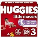 Huggies Size 3 Diapers, Little Movers Baby Diapers, Size 3 (16-28 lbs), 156 Count (6 packs of 26)