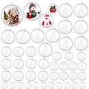 48 PCS Clear Acrylic Ball Ornaments, Plastic Christmas Fillable Ornaments, Transparent DIY Fillable Decoration Balls for Christmas Tree, Wedding, Party and Home Decor