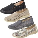 Ladies Slip on Casual Cut Out Side Gusset Flat Comfort Summer Shoes Size UK 3-9