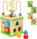 Wooden Activity Cube Toys for 1 2 Year Old Boy Gril,One Year Old First Birthday