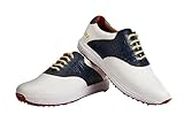 East Star Sports ESS Golf Shoes for Men-Lightweight White and Blue Colour Size 8