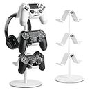 OIVO INDIA Controller Stand 3 Tier,Headphone Holder, Multi Adjustable Game Controller Headset Hanger for All Universal Gaming PC Accessories, Xbox PS4 PS5 Nintendo Switch (White)