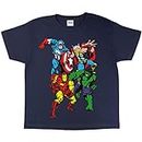 Marvel Comics Classic Characters Boys T-Shirt Navy 2-13 Jahre, Kinderkleidung, Iron Man, Spiderman, Avengers Kids Top, Kleinkind bis Teenager, Jungen Geschenkidee