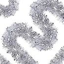 10 Pcs 5 Ft Christmas Tinsel Garland Thick and Full Tinsel Sparkly Classic Party Ornaments Hanging Xmas Christmas Tree Ceiling Decorations, 4 inch Wide Each, Total 50 Ft