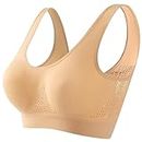 Generic Breathable Cool Liftup Air Bra, 2024 New Large Size Air Bra Breathable and Comfortable Mesh Sports Bra for Women Plus Size Bras for Women No Underwire UK Prime Big Deal Days Discount Beige L
