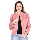 Leather Retail Coat Pink Velvet Jacket For Women-S
