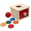 Toyvian Spielzeug aus Holz Montessori 2 in 1 Objekt Montessori Box Permanenz Ball Tropfen Spielzeug Box Montessori mit Schublade für Babys und Kleinkinder