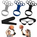 Basketball Shooting Aid for Youth Kids, Guide Hand Shooting Device Wrap Strap Set of 3 Basketball Wrist Finger Silicone Strap Sports Dribble Specs Training Equipment for Improving Shot and Form