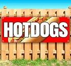 Hotdogs Banner 13 oz | Non-Fabric | Heavy-Duty Vinyl Single-Sided With Metal Grommets | Fair Food, Truck, Fried, Festival, Carnival