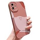HZYKDWD Coque pour iPhone 11 6.1 Pouces,Cute Art Heart Protection Caméra Women Girls Soft TPU Antichoc Phone Case for iPhone 11-Brun