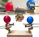 Balloon Bamboo Man Battle - 2024 New Handmade Wooden Fencing Puppets, Wooden Bots Battle Game for 2 Players, (30cm x 5mmwith 20pcs Balloons)