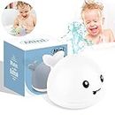 OFOCASE Whale Baby Bath Toys, Whale Sprinkler Bath Toy with LED Colorful Light, Automatic Induction Spray Water Toy Bathtub Bathtime Toys for Toddler Gift for Kids Infants-White