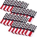 24 Pack American Flag Cotton Bandanas Headband USA Flag Clothing Bandana Patriotic Accessories, Unisex USA Flag Print Head Wrap Scarf