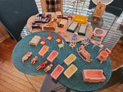  Renewal Pink  Plastic Doll House Furniture Also Acme Plasco & Dolls Vtg 40 pcs 